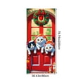 thumbnail image 3 of Costeam Christmas Door Cover Curtain 35x71 Inch Waterproof Oxford Cloth Santa Snowflake Print with Adhesive Hooks for Home Door Wall Holiday Party Decor, 3 of 6