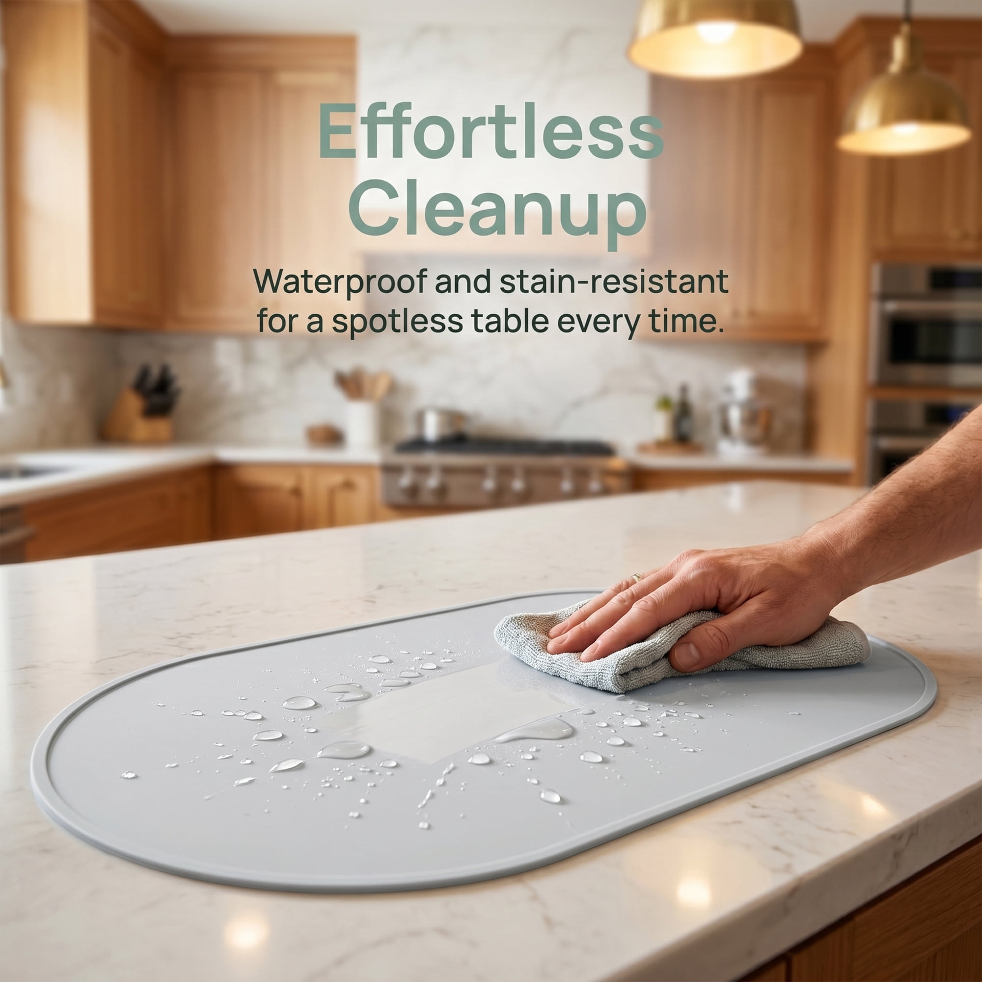 Unique Bargains 6 Pack Silicone Placemats for Kitchen Dining Table Decor Light Gray