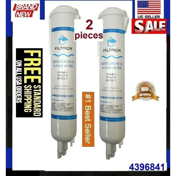 2 Pack EDR3/RXD1 Water Filter Replacement Compatible with R.efrigerator Filter WHR3RXD1 4396841 4396710 46-9083 P1RFWB2 P1WB2 T1RFKB1,