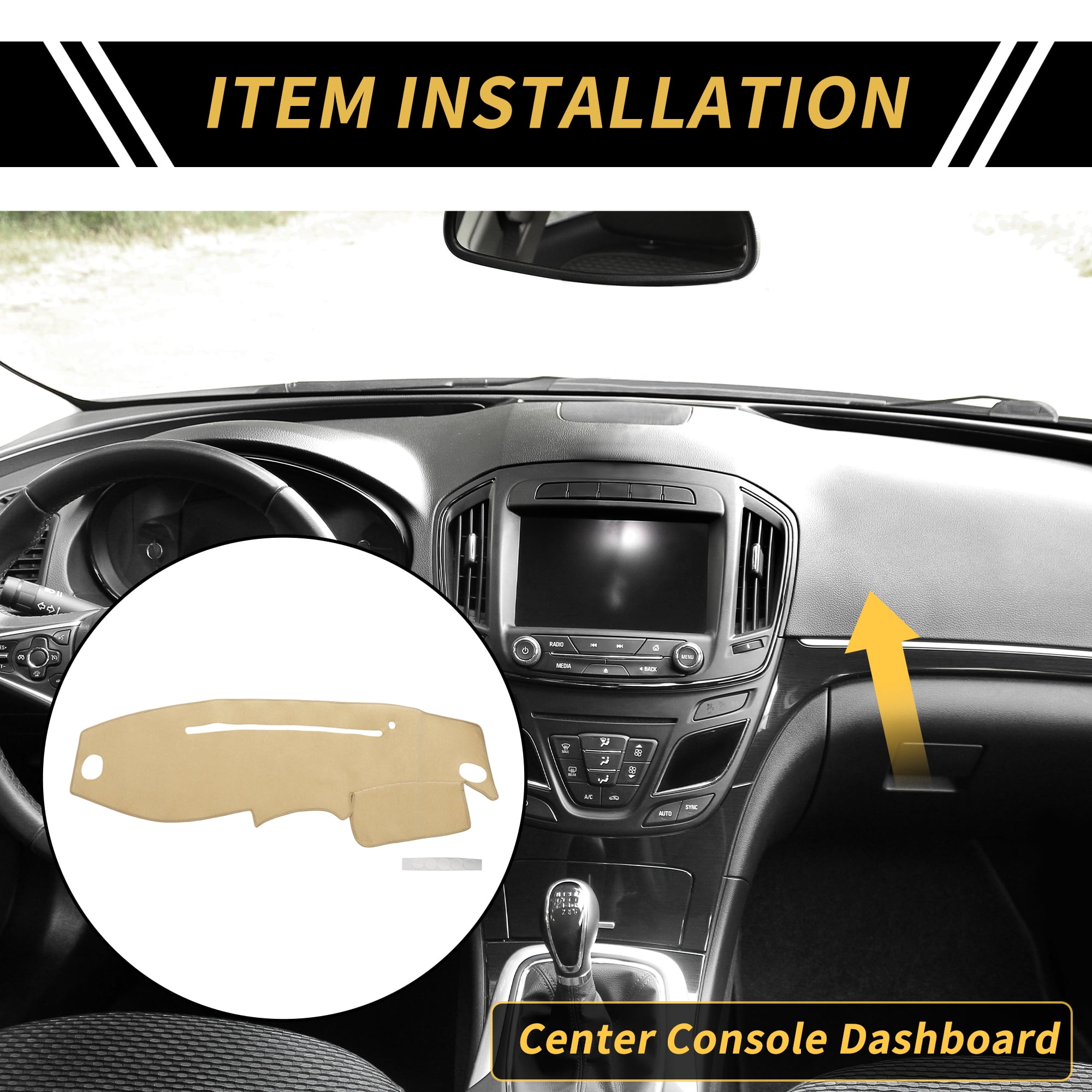 Unique Bargains Dash Cover for Ford for Ranger 1995-2011 Dash Board Mat Non-Slip Dash Cover Mat Pad Polyester Center Console Dashboard Cover Pad Carpet Beige
