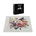 thumbnail image 3 of Ambesonne Modern Jigsaw Puzzle, Colorful Floral Huddle Leafy, Heirloom-Quality Fun Activity for Family Durable Cardboard, 1000 pcs, Rose Eggshell Multicolor, 3 of 5