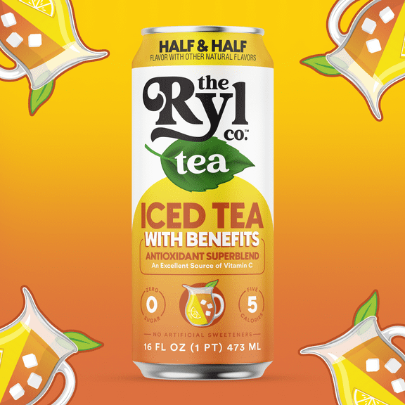 Pack of 12, The Ryl Co Half & Half Iced Tea, 16 fl oz