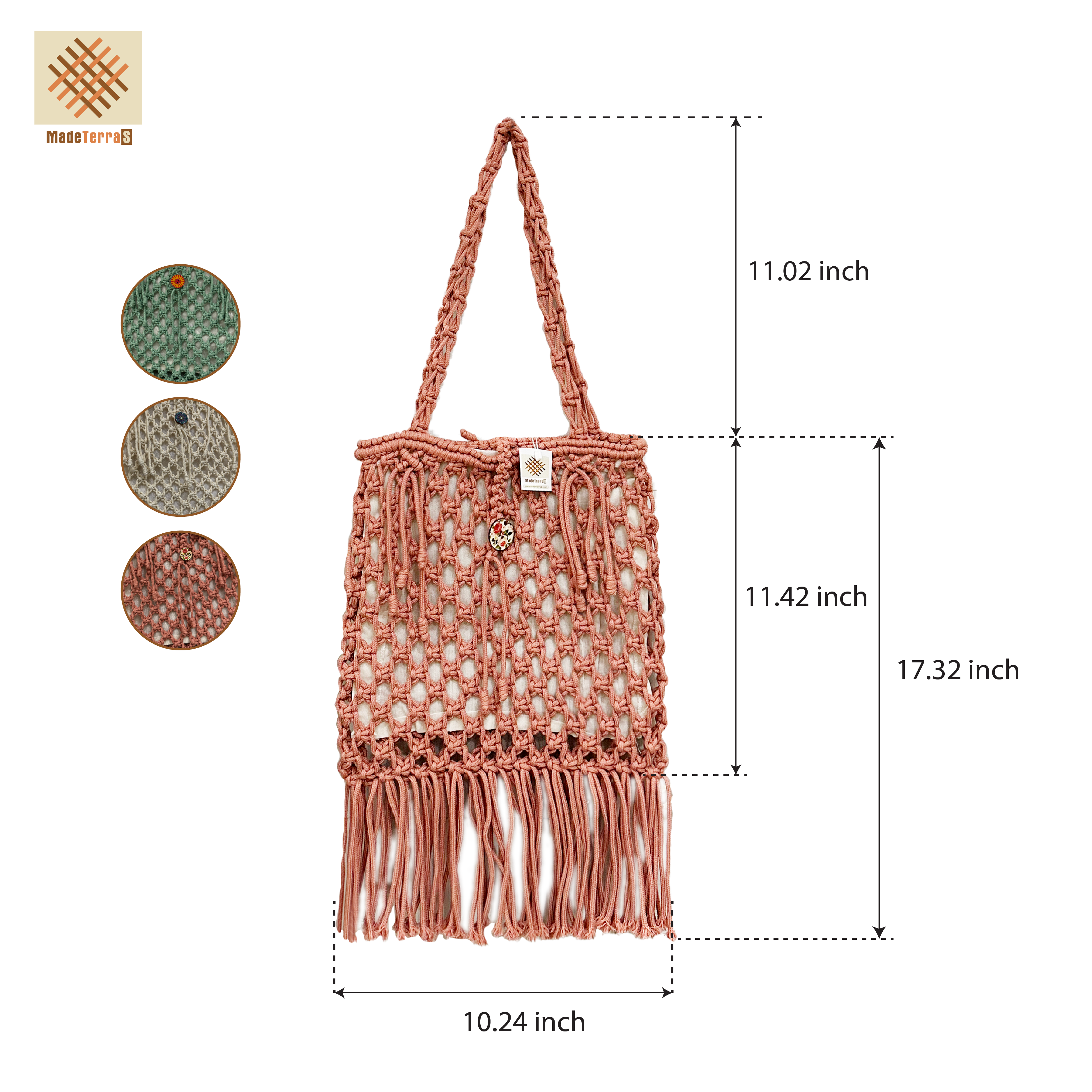 Pink Crochet Tote Bag for Women| Rustic Crochet Handbags Knitted Shoulder Bags