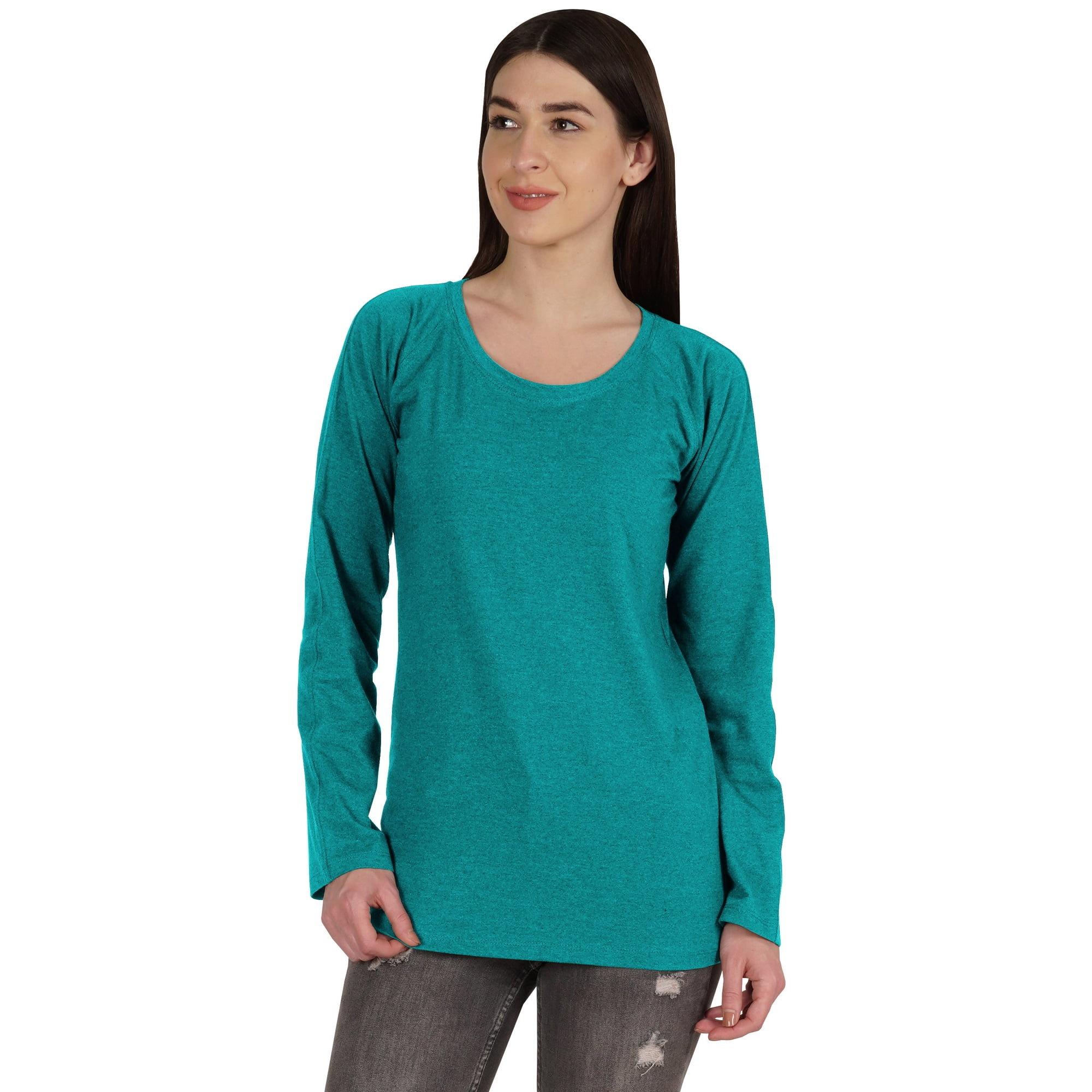 Inkmeso T-shirt à Manches Longues Raglan pour Femmes Col Rond Tee