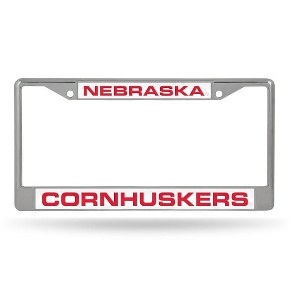 Nebraska-Cornhusker's Chrome Metal License Plate Frame Holder