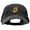 Black, variant on Pizza Monster Embroidered Washed Solid Pigment Dyed Twill Brass Buckle Cap - Khaki OSFM