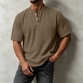 thumbnail image 2 of VEXRO Waffle Henley Tee Tops for Men Classic Fit Short Sleeve Knit Button Shirts for Casual & Daily, 2 of 7