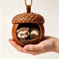 thumbnail image 5 of 3D Ferret Acorn Ornament, Woodland Christmas Decor with Realistic Animal Figure, Resin Hanging Ornament for Christmas Tree, Home, Party Decor 2026 New, 5 of 5