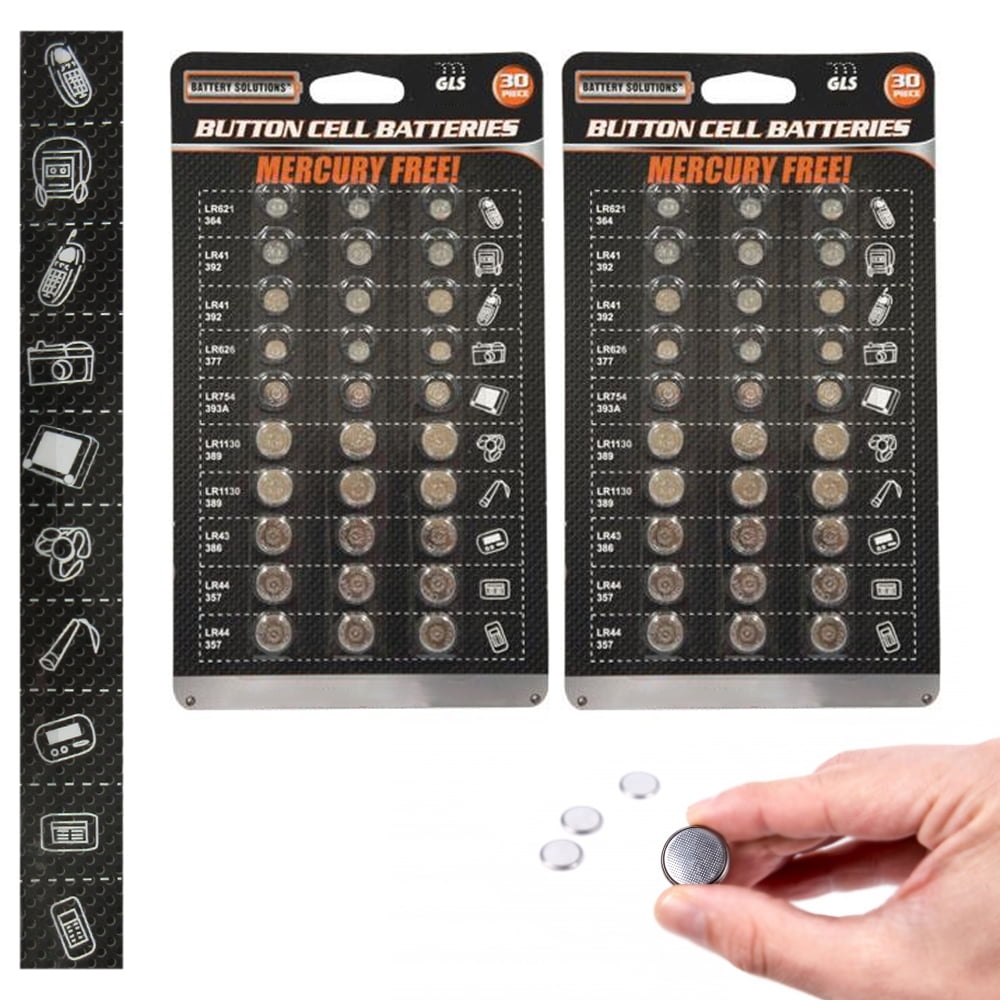 Pc Button Batteries Assorted Cell Alkaline Batteries Watch Calculator 