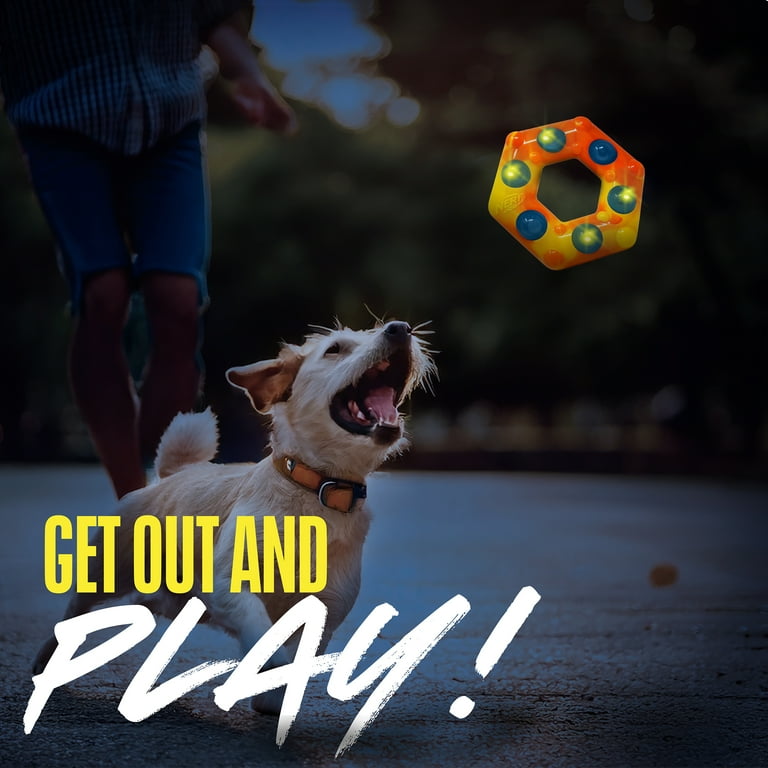 Nerf Dog LED Light Up & Squeak Hex Ring Chew Toy photo 4