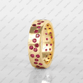 thumbnail image 3 of Round Ruby Thick Band Eternity Ring, Cluster Wedding Ring, 925 Starling Silver Vintage Ring, Heavy Band Minimalist Fine Jewelry, Birthstone Jewelry, Gift For Anniversary Jewelry,, 3 of 4