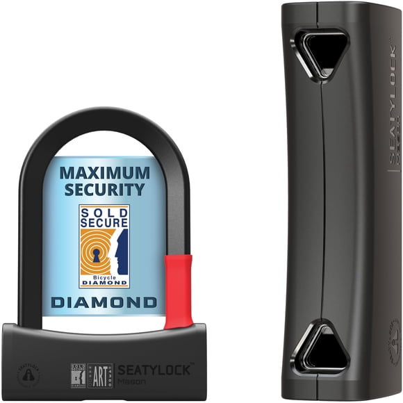 Candado en U para bicicleta Seatylock Mason de 14 cm, resistente y antirrobo