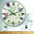 thumbnail image 2 of DesignArt Blossoms on Birch Cottage Bouquet II Large Wall Clock, 2 of 2