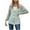 Mint Green, variant on Fesfesfes Warm Coat for Women Fall And Winter Long Sleeve Solid Color Loose Button Lace Patchwork Cardigan Top On Sale
