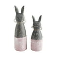 thumbnail image 3 of VHC Brands Spring in Bloom Wooden Cone Bunnies w/Pink Base Set of 2 Sizes 2.75x9.45 and 2.75x7.5, Spring Decorations, Home and Table Decor, Spring and Easter Figurines, 3 of 4