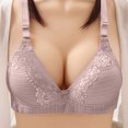 thumbnail image 2 of Swuxness Womens Comfortable Wireless Bra, Women's Push Up Bras, Women Plus Size Lace Push Up Breathable Seamless No Underwire Everyday Bra Gray, XXL, 2 of 5