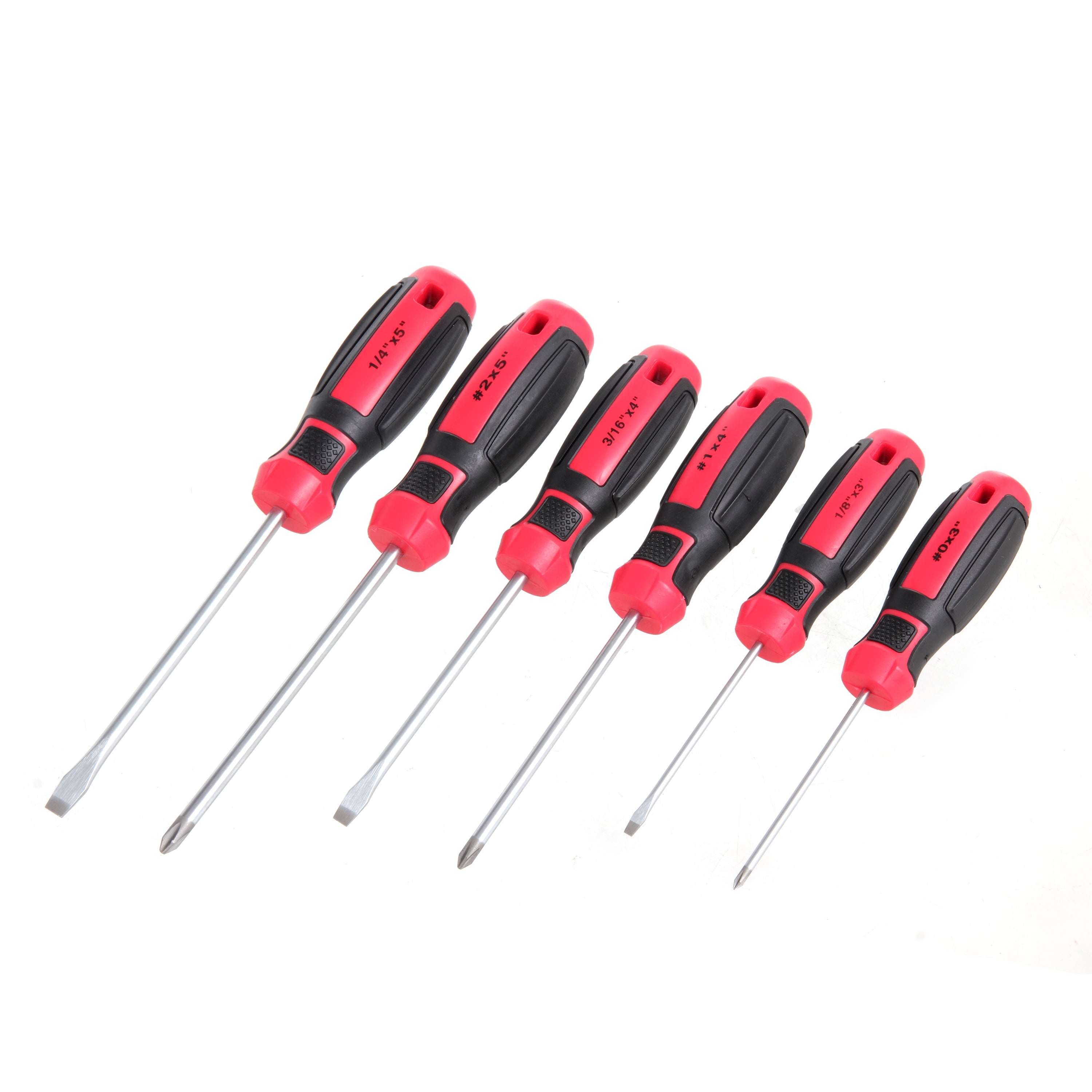 Hyper Tough 6 Piece Assorted Philips And Slotted Screwdriver Set
