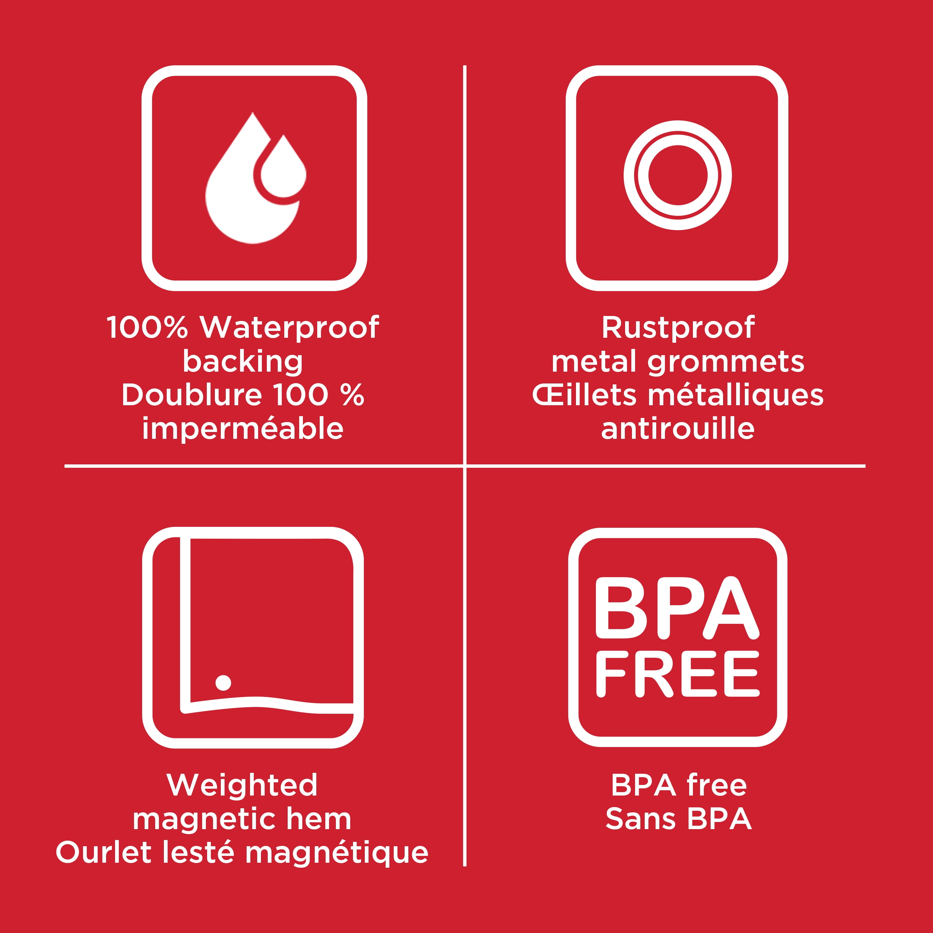 Rubbermaid Heavyweight Waterproof PEVA Shower Liner, BPA-Free