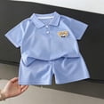thumbnail image 4 of Odeerbi Niños 2 Piezas Preppy Outfit Oso Bordado Tenis Camisa de Golf y Pantalones Cortos Conjunto de Uniforme Escolar, 4 of 8