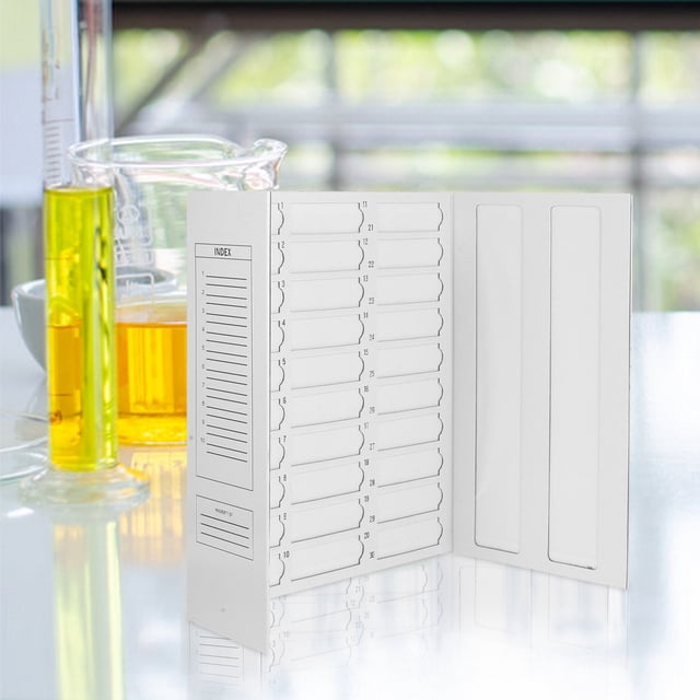 EXHUMKY White Microscope Slide Storage Holder Lightweight Portable Slide Board for Laboratory Use