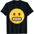 thumbnail image 1 of Emoticon Grimacing Face T-Shirt - Black - S, 1 of 2