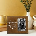 thumbnail image 3 of Rustic-Style Wooden Pet Memorial Picture Frame, 9.5x7.9 In Sentimental Dog Photo Frame to Memorialize Pets That Have Passed On, Forever In Our Hearts Display for 4x6 In Photos (Brown), 3 of 5
