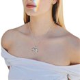 thumbnail image 2 of Mother Day Necklace Rhinestone Hollow Fashionable Beautiful Pendant Gift Necklace for Mother (Silver), 2 of 3