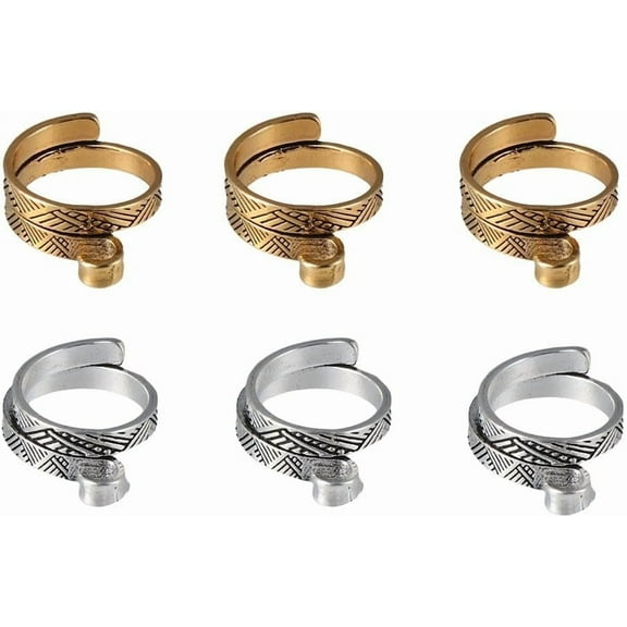 6 PCS Knitting Crochet Loop Ring,Adjustable Open Crochet Tension Ring for Fingers,Crochet Ring Accessories for Finger Yarn Guide