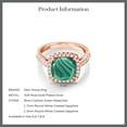 thumbnail image 6 of Gem Stone King 3.50 Ct Green Malachite White Created Sapphire 18K Rose Gold Plated Silver Ring, 6 of 6
