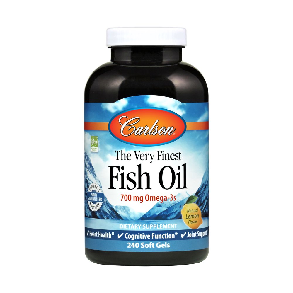Carlson Labs The Very Finest Fish Oil Softgels, Lemon, 1000 Mg, 240 Ct