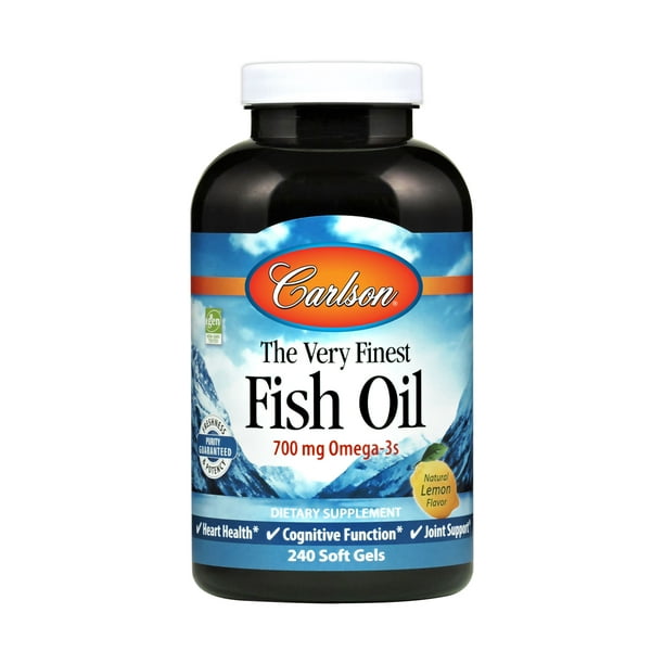 Carlson Labs The Very Finest Fish Oil Softgels, Lemon, 1000 Mg, 240 Ct