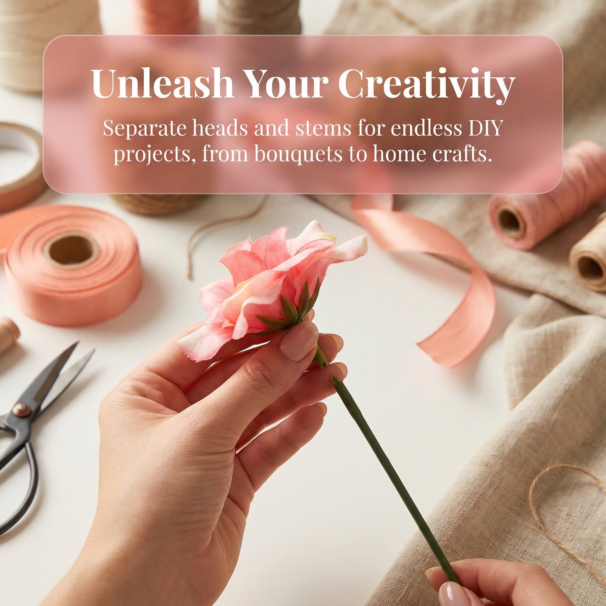 Unique Bargains Artificial Roses Bouquet Silk Rose with Detachable Flower [Light Pink]