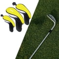 thumbnail image 3 of Almencla Golf Club Head Covers for Fairway Woods Driver Hybrids, 3Pcs Long Neck Mesh Golf Yellow, 3 of 8