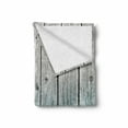 thumbnail image 2 of Rustic Soft Flannel Fleece Throw Blanket, Wood Panels Background Digital Tones Effect Country House Art Image, Cozy Plush for Indoor and Outdoor Use, 50" x 70", Pale Blue Grey, by Ambesonne, 2 of 6
