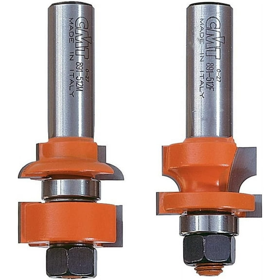 CMT Rail and Stile PTFE-coating Drill Bit Set, 1 Inch Diameter 12 Inches Shank, 2 Pieces