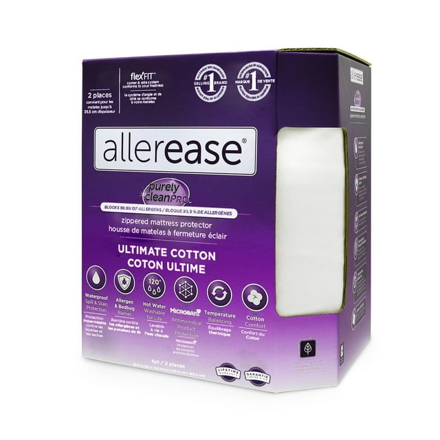 AllerEase Ultimate Protection and Comfort Temperature Balancing Waterproof Zippered Mattress Protector