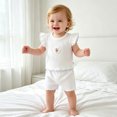 thumbnail image 2 of enyan Girl Toddler Baby Summer Clothes 3 6 12 18 Months 2T 3T 4T 5T Girls Outfits Cute Dinosaur Tank Tops+Shorts Outfits Lightweight Elastic Cotton Short Sets(White,18-24 Months), 2 of 7