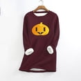 thumbnail image 2 of IROINNID Long Sleeve Shirts for Women Winter Reduced Women's Plush Warm Undershirt Long Sleeve Crewneck Top,Burgundy, 2 of 5
