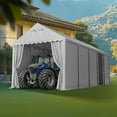 thumbnail image 4 of Summit Living 13 x 32 x 13 ft Portable Carport with Removable Sidewalls, All-Weather Outdoor Storage Canopy and Shelter, RV Carport, Gray, 4 of 8