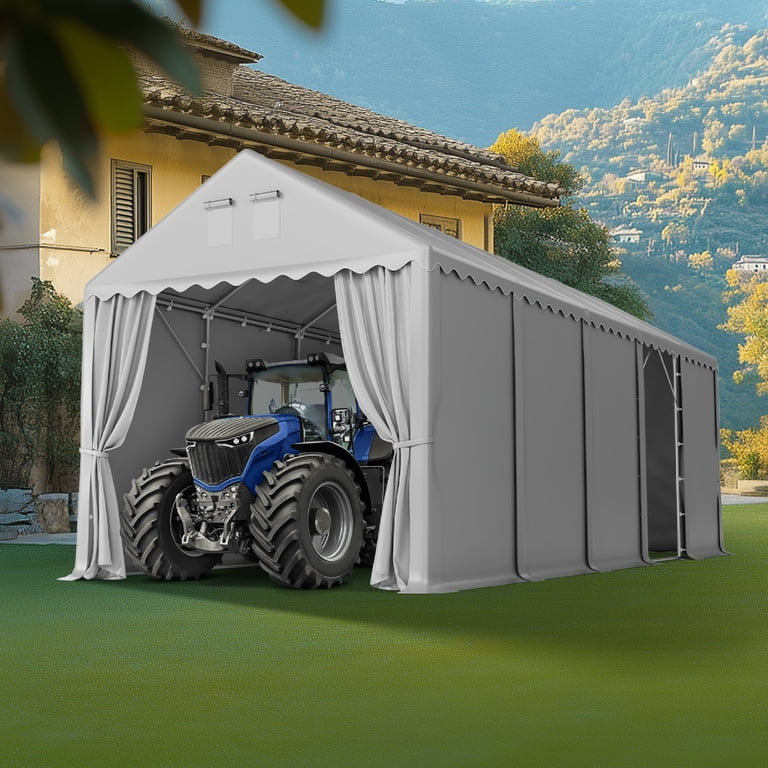 SUMMIT LIVING 13 x 32 x 13 ft Portable Carport with Removable