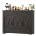 thumbnail image 3 of Homfa 42.5'' Kitchen Buffet Sideboard Cabinet, 3 Drawers Farmhouse Storage Cabinet with Adjustable Shelf, Dark Brown, 3 of 9