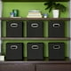 thumbnail image 2 of Household Essentials 80-1 Contenedores de almacenamiento de tela plegables | Juego de 6 cubos Cubby con asas | Negro, 2 of 5