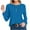 Blue, variant on Womens Long Sleeve Pullover Solid Crew Neck Fixed Button Basic Tops,Sweatshirt for Women,Going Out Tops for Women,Red,S