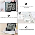 thumbnail image 3 of LRXIYODE Digital Hygrometer with Clock for Fish Tank White Plastic Large LCD Screen, 3 of 8