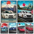thumbnail image 2 of Póster de coches deportivos de fama mundial GTR R33R34 Jdm, papel Kraft para club, bar, póster vintage, arte de pared, pintura, dormitorio, estudio, pegatinas, 2 of 5