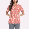 thumbnail image 2 of KDDYLITQ Easter Nursing Scrubs for Women Short Sleeve V Neck Bunny and Eggs Printed Soft Nurse Uniforms Carrots Spring Comfy Shirts with Pockets Red 3XL, 2 of 5
