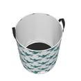 thumbnail image 3 of Goofa Cartoon Shark Printed Circular Hamper,Laundry Basket with Handles,Storage Baskets Foldable,Large Capacity Laundry Hamper-, 3 of 8