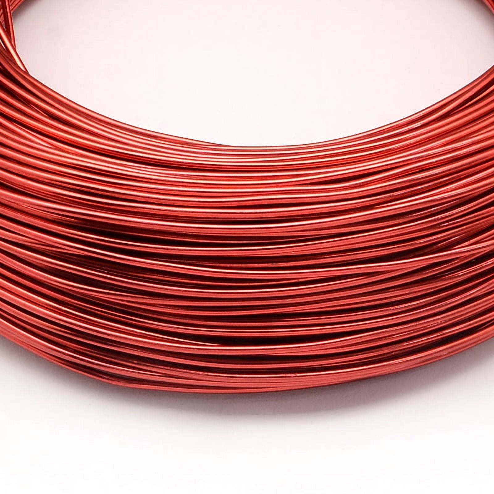 Anodized Aluminum Wire Bendable Metal Craft Wire Flexible Craft Wire for Beading Jewelry Craft Making Red 18 Gauge 1.0mm 200m/500g(656.1 Feet/500g)