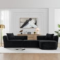thumbnail image 4 of 114" Cloud Sectional Couch with L-Shape Chaise, Modular Sofa with Movable Ottoman, Upholstered Couches for Living Room Bedroom, No Assembly Required (Black), 4 of 11