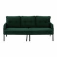 thumbnail image 4 of Nmkwnr 2 Seater Loveseat Sofa with Metal Legs and Side Pockets, Corduroy Upholstered Sofa Couch for Living Room, Bedroom, Apartment, Dark Green, 4 of 9